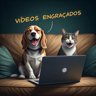 Cachorro e gato assistindo videos e rindo